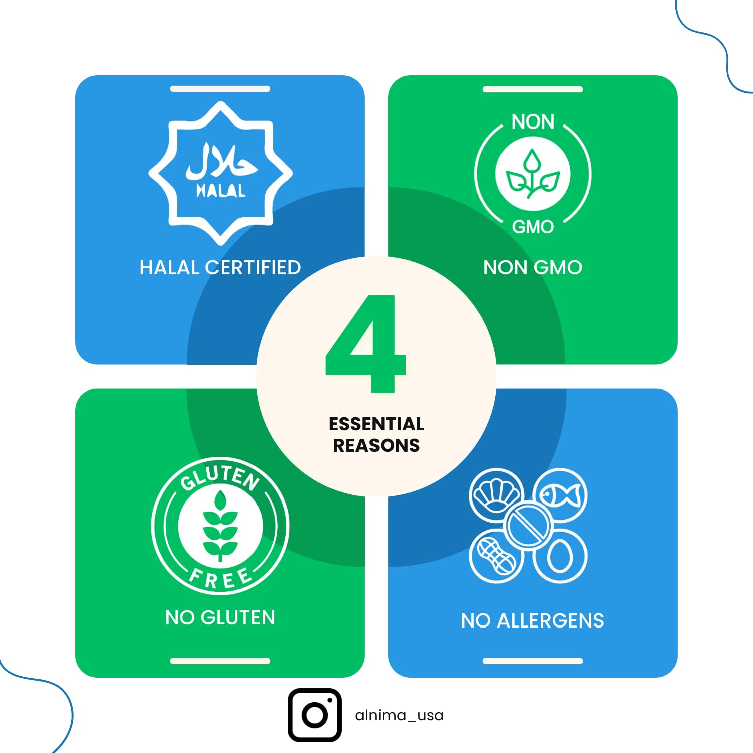 ALNIMA Halal Zinc 50 mg – Essential Mineral Supplement | 100 Tablets | Made in USA