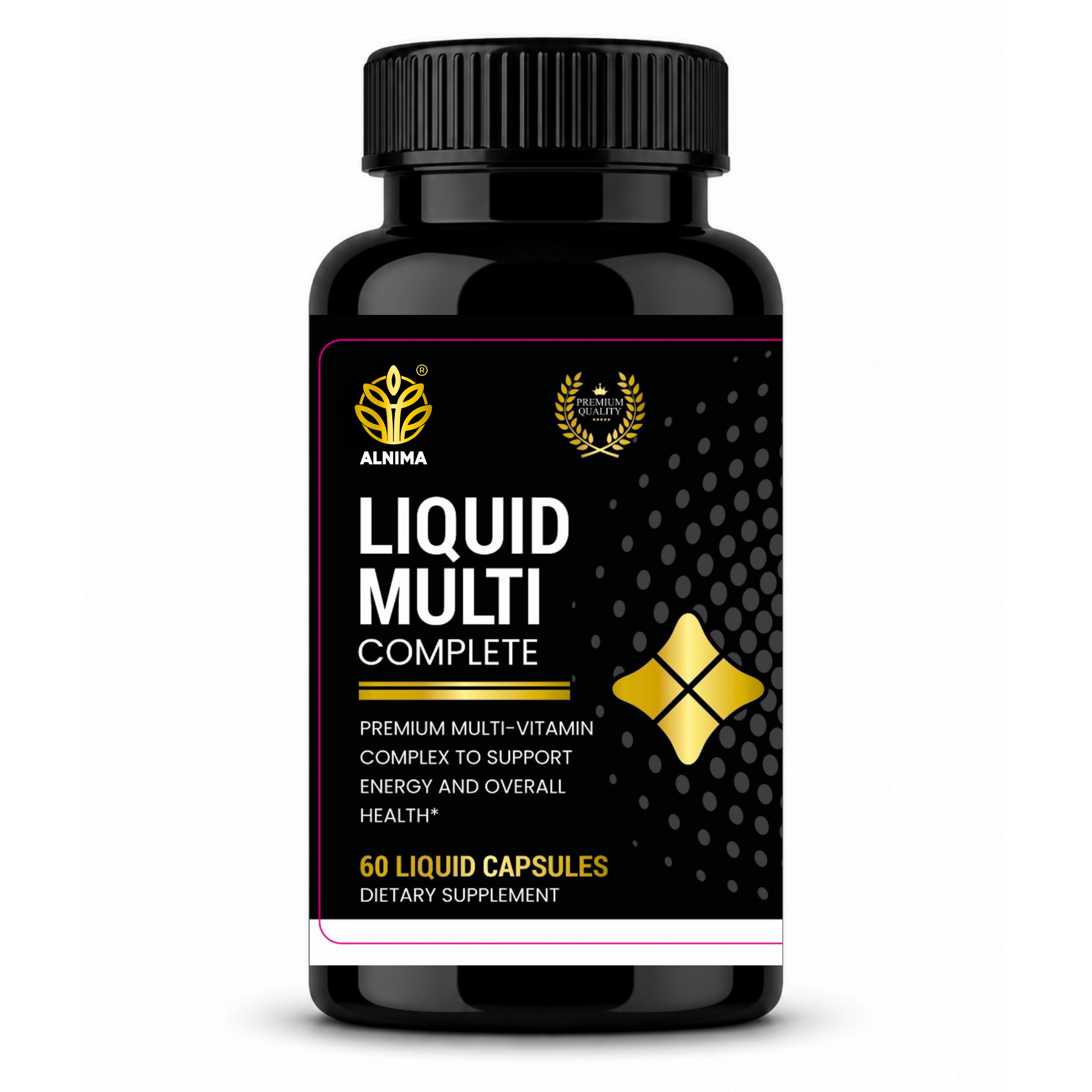 Multivitamin Complex Liquid Capsules – Alnima | Daily Nutritional Support | Halal Certified | 60 Liquid Capsules | Made in USA