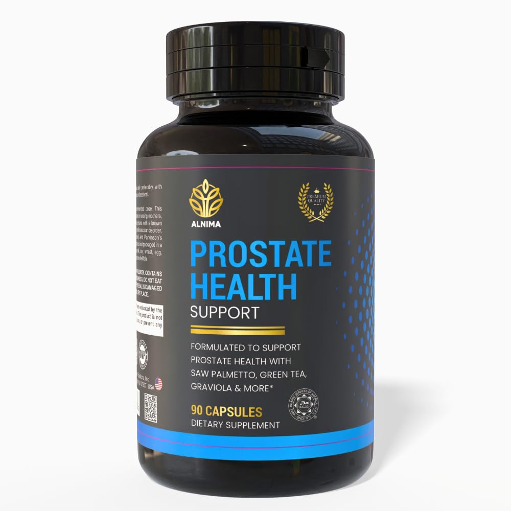 ALNIMA Halal Men’s Wellness Complex – Saw Palmetto, Zinc & Selenium | 90 Capsules | Made in USA