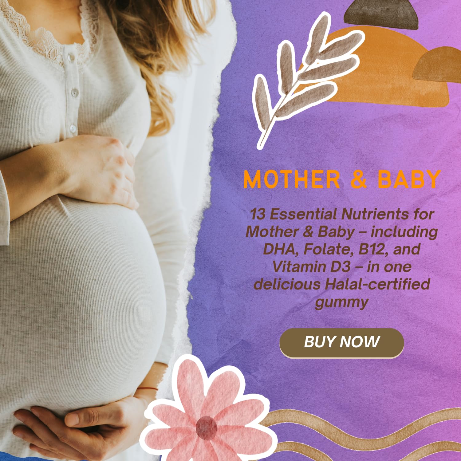 ALNIMA Halal Prenatal Multivitamin Gummies – DHA & Essential Nutrients | 60 Gummies | Made in USA