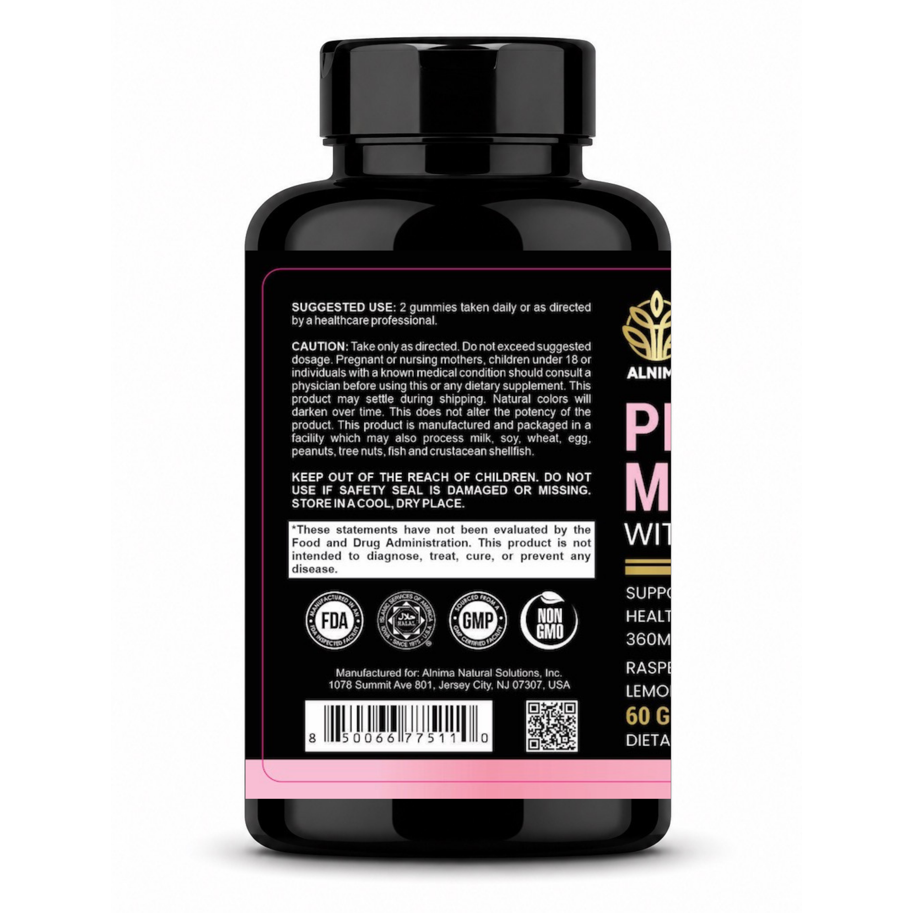 Prenatal Multivitamin Gummies – Alnima | DHA & Essential Nutrients | Halal Certified | 60 Gummies | Made in USA