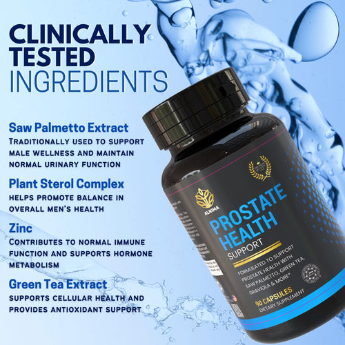 ALNIMA Halal Men’s Wellness Complex – Saw Palmetto, Zinc & Selenium | 90 Capsules | Made in USA