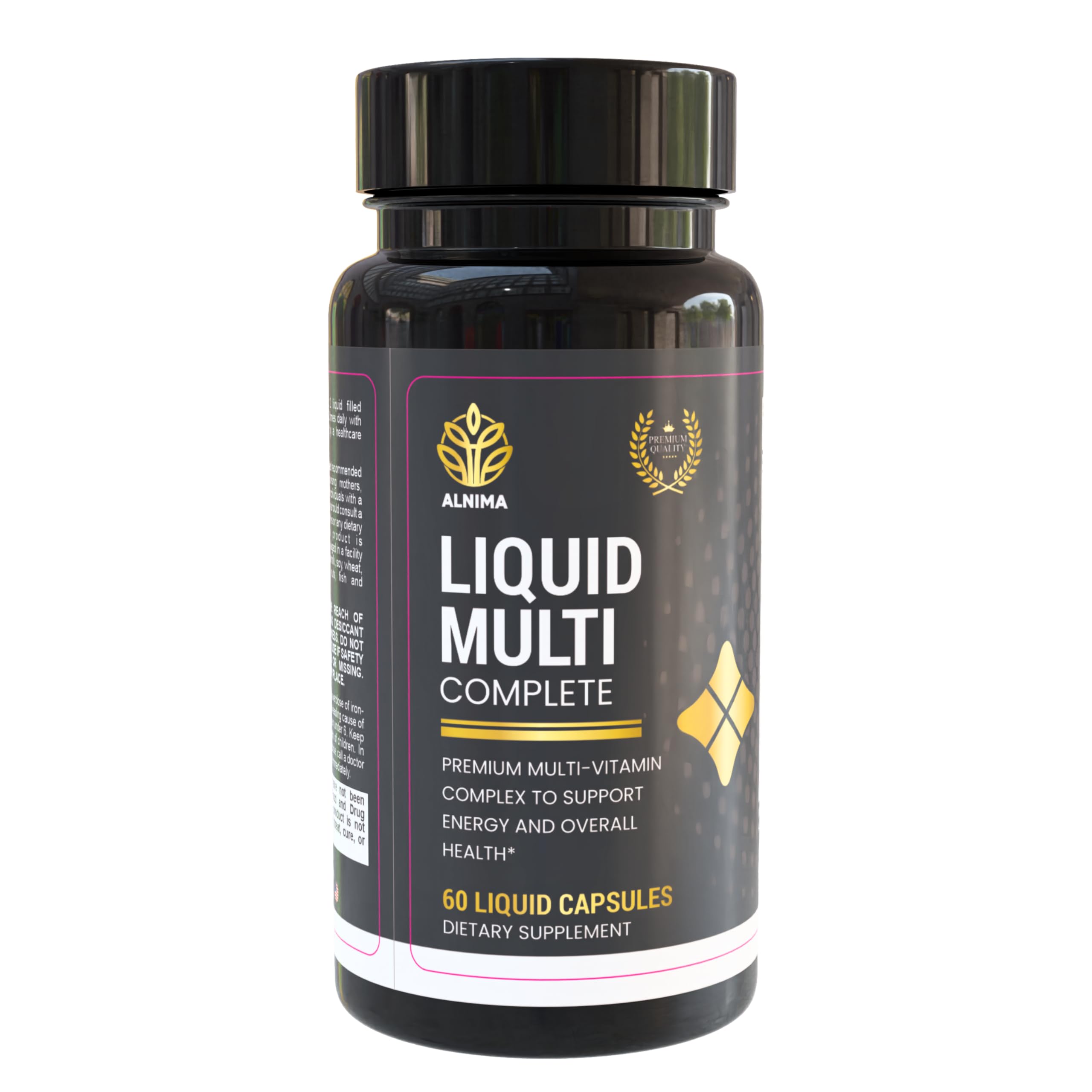 ALNIMA Halal Liquid Multivitamin – Complete Daily Nutrient Formula | 60 Liquid Capsules | Made in USA